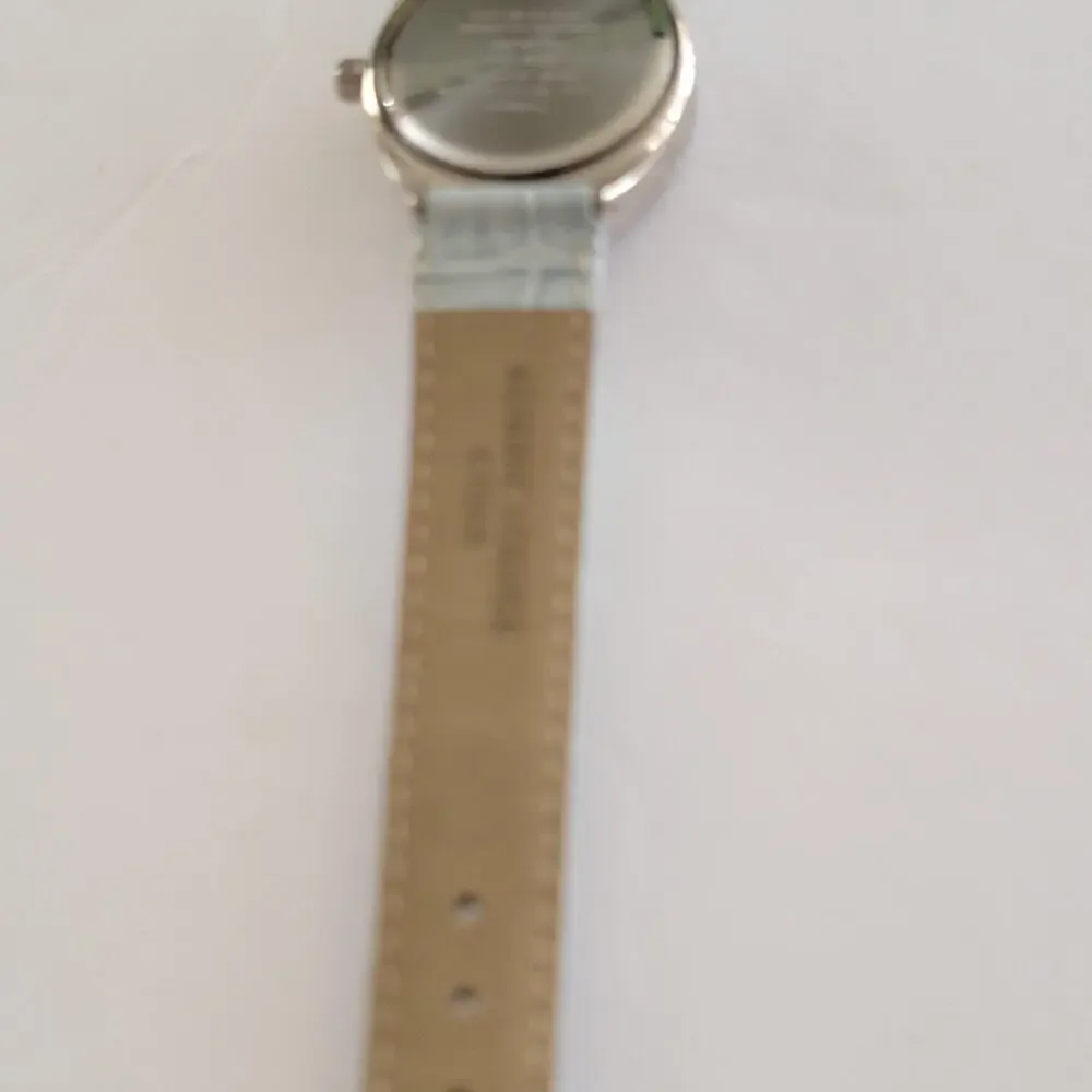 Anne Klein Womens Watch Blue Dial 30mm Silver Case Blue Leather Strap Quartz
